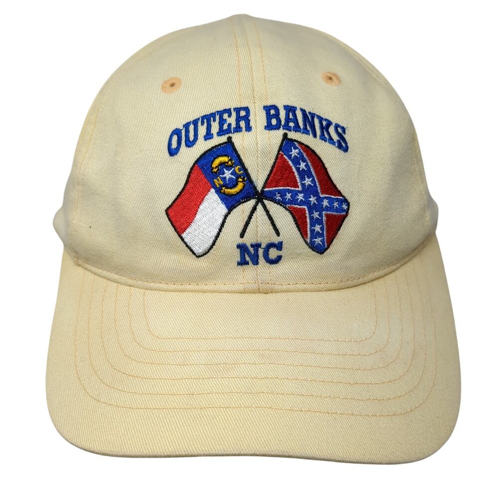 Outer Banks NC Slideback Baseball Hat Yellow One Size Embroidered Strand